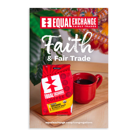 Front cover of the Equal Exchange Interfaith Brochure titled Faith and Fair Trade