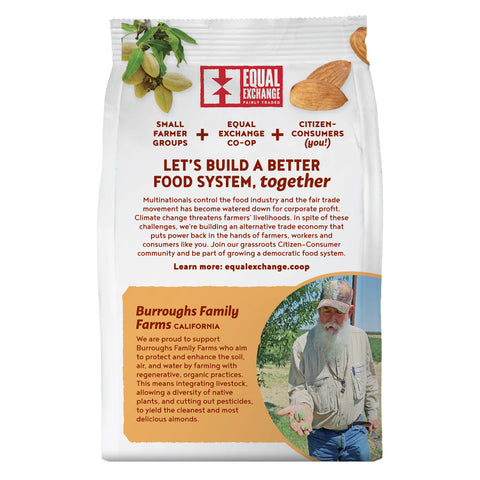 Organic Natural Almonds bag, back