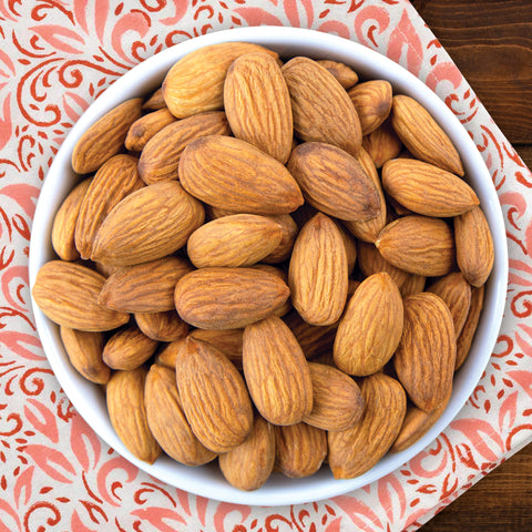 Bowl of Organic natural almonds