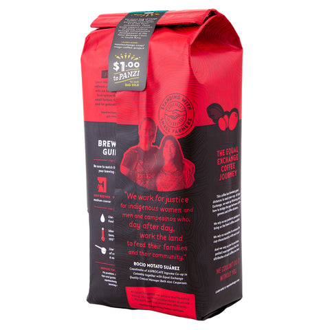 Organic Congo Coffee Project whole bean coffee bag, back