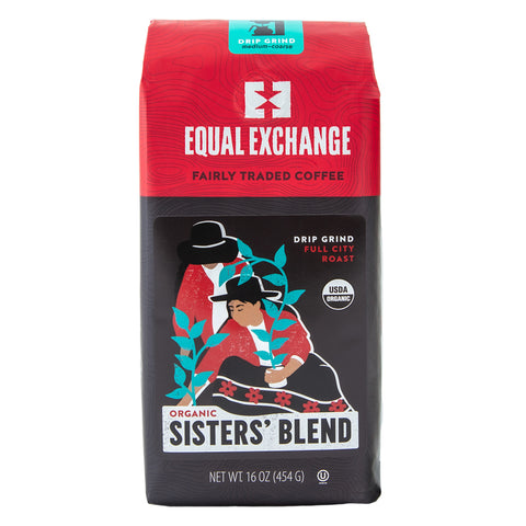 Organic Sisters' Blend ground coffee bag