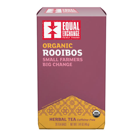 Box of Equal Exchange Organic Rooibos tea with 20 tea bags