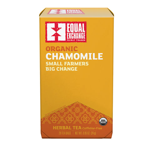 Box of Equal Exchange Organic Chamomile tea with 20 tea bags