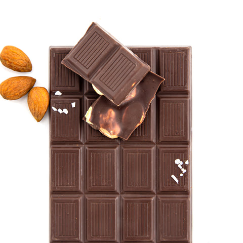 Unwrapped Organic Dark Chocolate with Whole Almonds and Sea Salt Bar