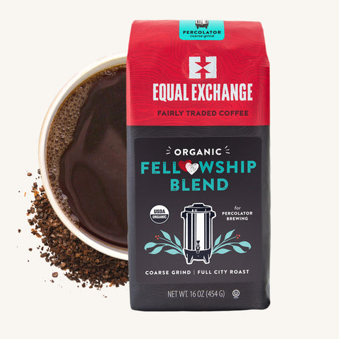 1 pound bag of Organic Fellowship Blend percolator ground coffee