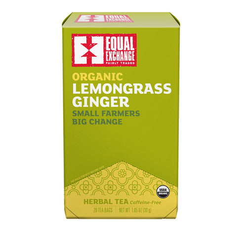 Box of Equal Exchange Organic Lemongrass Ginger tea with 20 tea bags