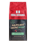 red and black coffee bag of Hazelnut Creme Decaf flavored ground coffee