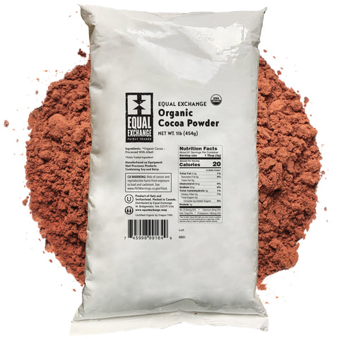1 pound bulk bag of organic cocoa powder