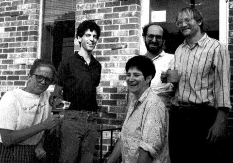 Black and white photo of Equal Exchange staff in 1991