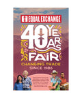 Equal Exchange 40th anniversary poster with people and landscape