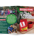 Unfolded brochure showing the front and back panels