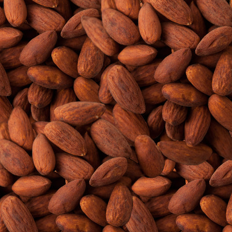 closeup of Equal Exchange organic tamari roasted almonds