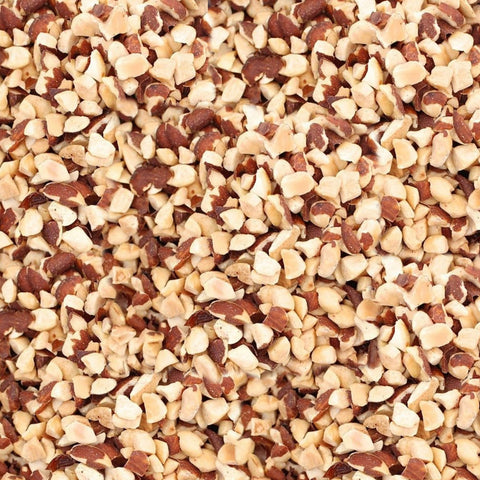 closeup of Equal Exchange organic roasted diced almonds