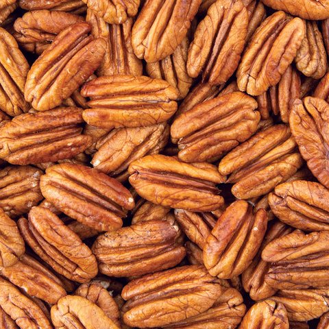 close up of Equal Exchange natural pecan halves