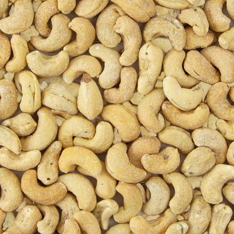 closeup of Equal Exchange organic roasted salted cashews