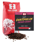 Organic Guatemala French Roast bulk whole bean coffee bag with bin card