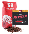 Organic Mexican bulk whole bean coffee with bin card