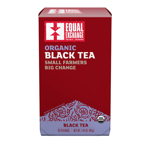 Box of Equal Exchange Organic Black Tea with 20 tea bags