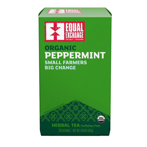 Box of Equal Exchange Organic Peppermint tea with 20 tea bags
