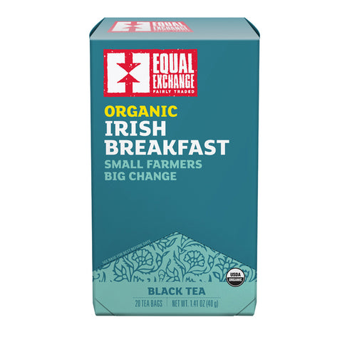 Box of Equal Exchange Organic Irish Breakfast tea with 20 tea bags