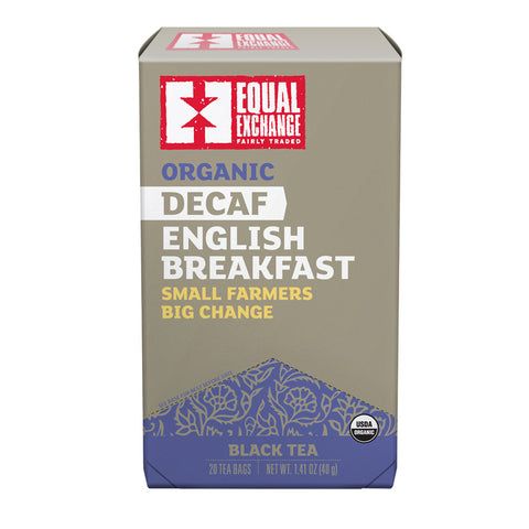 Box of Equal Exchange Organic Decaf English Breakfast Tea with 20 tea bags