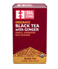 Box of Equal Exchange Organic Black Tea with Ginger with 20 tea bags