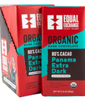 Case of 12 Equal Exchange Organic Panama Extra Dark Chocolate bars 80% cacao