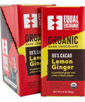 Case of 12 Equal Exchange Organic Dark Chocolate Lemon Ginger with Black Pepper bars 55% cacao