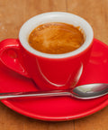 A shot of espresso ready to drink