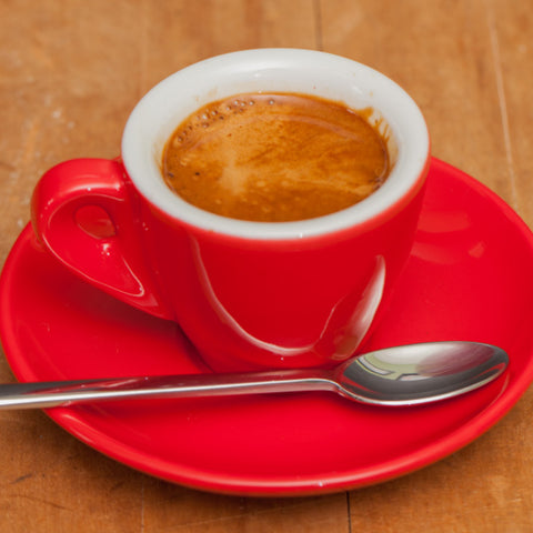 A shot of espresso ready to drink